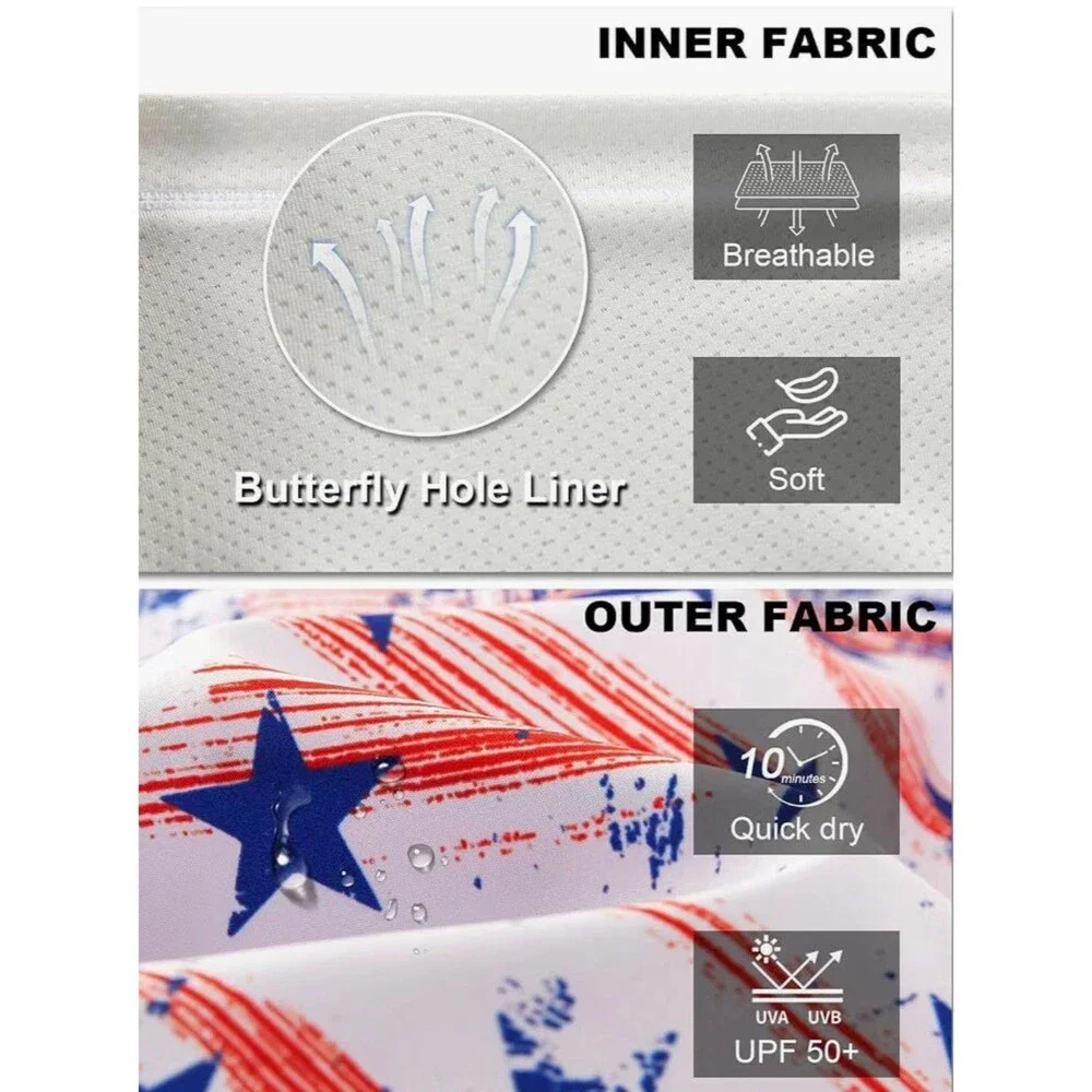APTRO 2 in 1 Men's Patriotic Swim Trunks 9